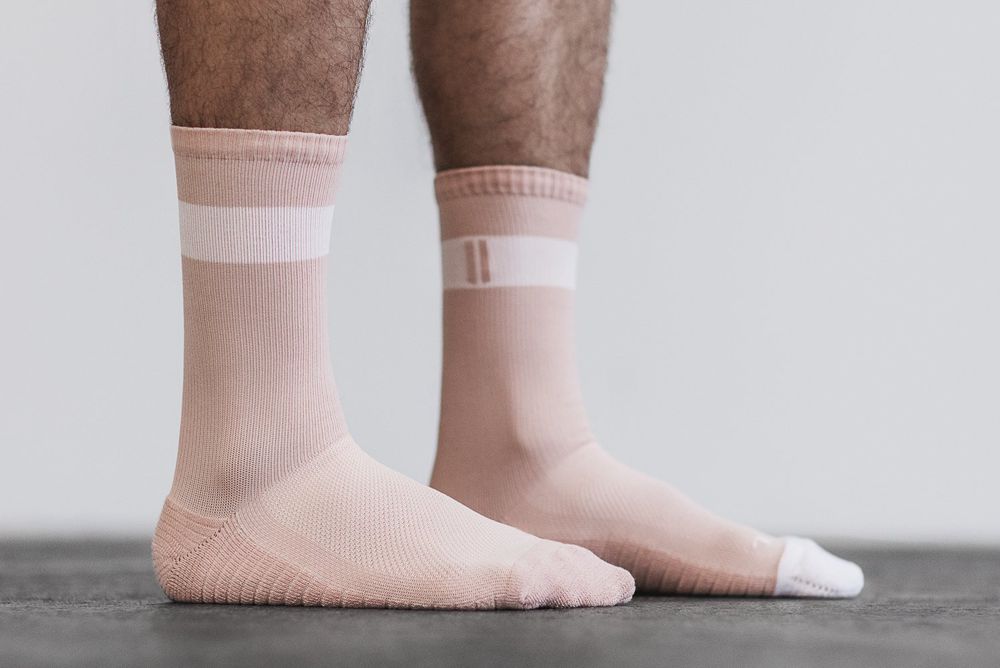 Chaussettes NOBULL Rose Blanche - NOBULL Crew,France (0178-DKXQP)